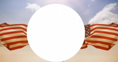 Amerikan bayrakları üzerine Mutlu Martin Luther King 'in Animasyonu. Martin Luther King Günü ve dijital olarak üretilen video konsepti.