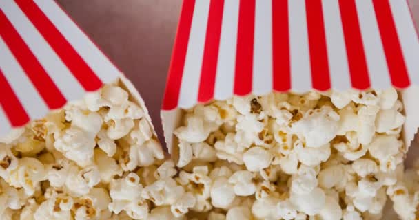 Animación Cajas Palomitas Maíz Sobre Fondo Gris Día Nacional Palomitas — Vídeos de Stock