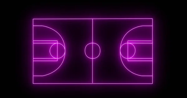 Afbeelding Van Roze Neon Sportstadion Zwarte Achtergrond Mondiaal Concept Van — Stockfoto