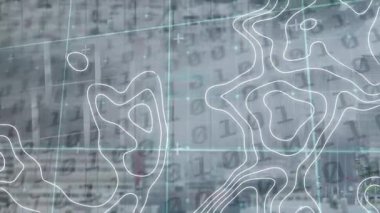 Animation of moving white lines over data processing. global connections, business, digital interface, technology and networking concept digitally generated video.