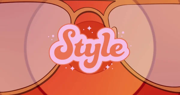 Image Style Text Sunglasses Orange Background Social Media Communication Interface — Foto Stock