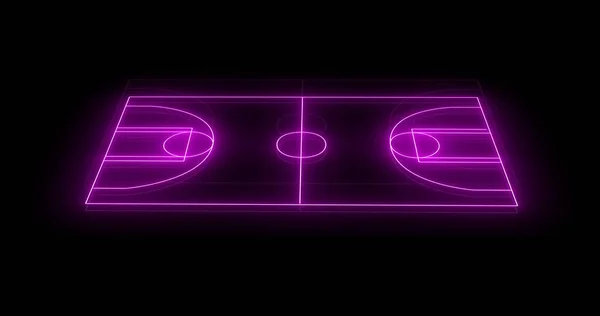 Image Pink Neon Sports Stadium Black Background Global Sports Digital — Stock Photo, Image