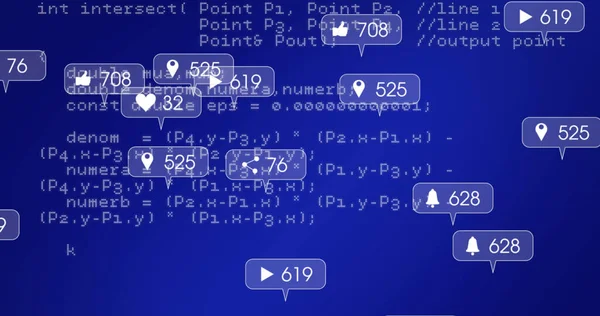 Image Traitement Des Données Des Icônes Des Médias Sur Fond — Photo