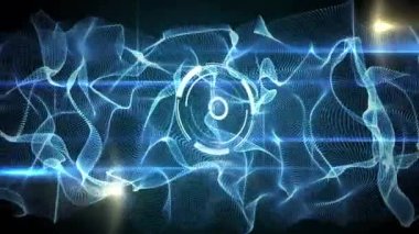 Animation of scope scanning over light shapes. social media and communication interface concept digitally generated video.