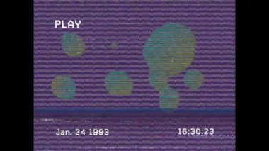 Animation of interference over green stain. data processing and digital interface concept digitally generated video.