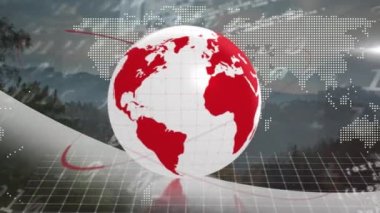 Veri işleme üzerinde dünyanın animasyonu. küresel bağlantılar, iş dünyası, dijital arayüz, teknoloji ve ağ konsepti dijital olarak oluşturulmuş video.