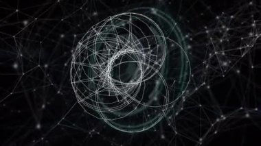 Animation of circles moving over network of connections. global business, finances, connections and digital interface concept digitally generated video.