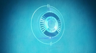 Animation of blue clock over blue background. time passing, colour and movement concept digitally generated video.