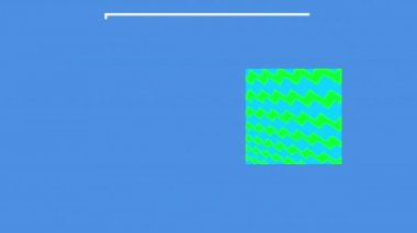 Animation of white and colourful squares on blue background. party and celebration concept digitally generated video.