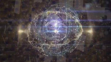 Animation of scope scanning over globe and network of connections. global business, finances, connections and digital interface concept digitally generated video.