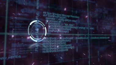 Veri işleme üzerinde tarama kapsamı animasyonu. küresel bağlantılar, iş dünyası, dijital arayüz, teknoloji ve ağ konsepti dijital olarak oluşturulmuş video.