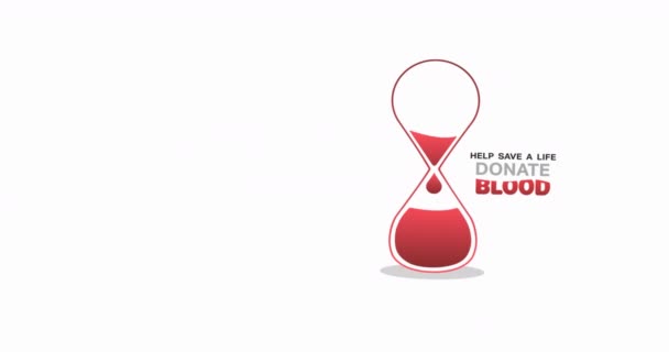 Animation Donate Blood Text Caucasian Woman Icon Blood Donation Day — Stock Video