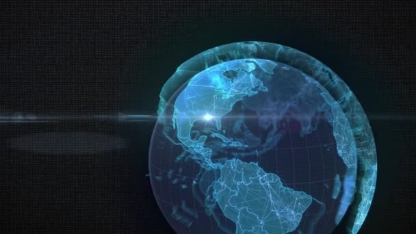 지구의 애니메이션 과밝은 글로벌 비즈니스 디지털 인터페이스 디지털 비디오 — 비디오