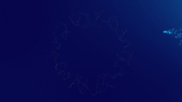 Animation Blue Trails Dark Blue Background Science Colour Movement Concept — Wideo stockowe