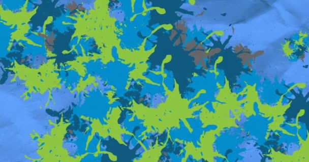 彩色斑点在蓝胡椒上的动画 业余爱好 兴趣爱好及闲暇时间概念数码视讯 — 图库视频影像