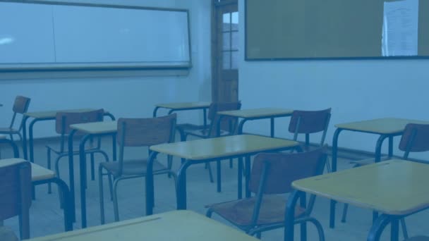Animation Mentor Text Business Icons Empty Classroom Teaching Education Concept — Vídeo de Stock