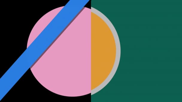 Animation Multiples Formes Mobiles Colorées Sur Fond Noir Vert Concept — Video