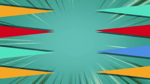 Анімація Барвистих Форм Рухаються Зеленому Тлі Концепція Навчання Освіти Цифровому — стокове відео