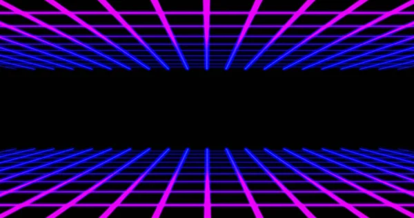 Image Image Game Screen Pink Blue Glowing Grid Lines Moving — Foto Stock