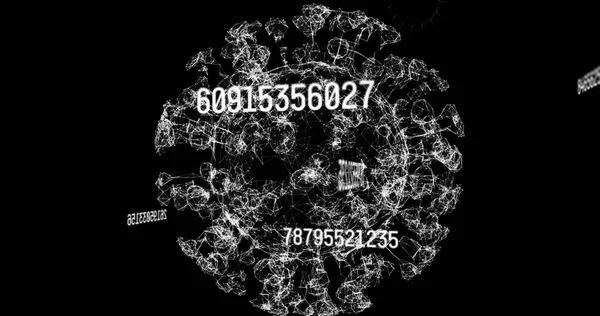 Bild Zunehmender Zahlen Über Viruszellen Auf Schwarzem Hintergrund Globales Wissenschafts — Stockfoto