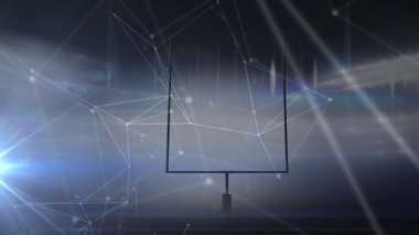 Animation of constellations and digital shapes over american football base. global sports, competition and connections concept digitally generated video.