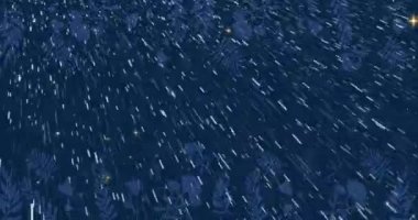 Animation of christmas text in rusian over falling snow. christmas, winter, tradition and celebration concept digitally generated video.