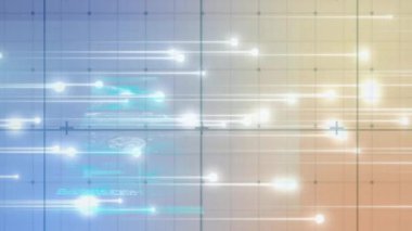 Animation of data processing on colorful background. global connections, business, digital interface, technology and networking concept digitally generated video.