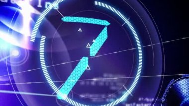 Animation of countdown and network of connections on black background. social media and communication interface concept digitally generated video.