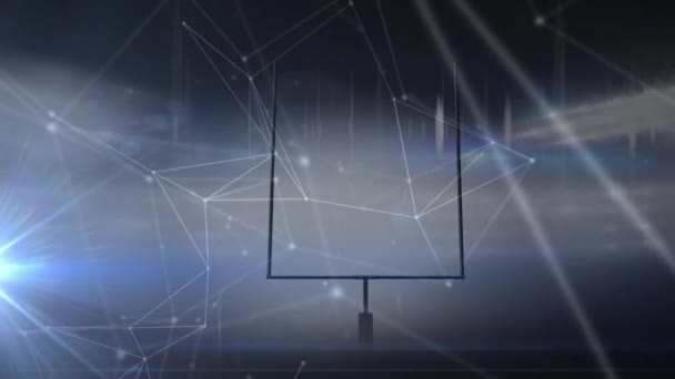 Animación Constelaciones Formas Digitales Sobre Base Fútbol Americano Concepto Global — Vídeos de Stock