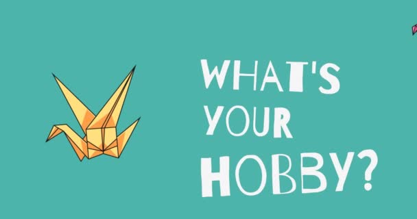 Animation Whats Your Hobby Text Origami Πουλιά Χόμπι Ενδιαφέροντα Και — Αρχείο Βίντεο