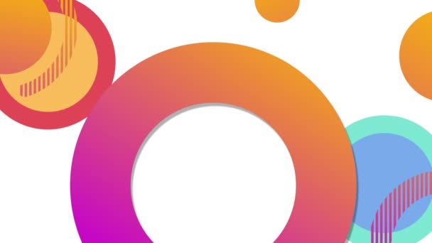 Animation Multiple Colourful Moving Circles White Background Abstract Background Concept — Vídeo de Stock
