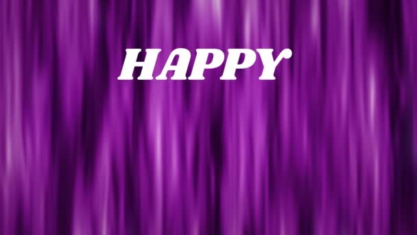 Animation Happy Hobby Month Purple Background Hobby Interests Leisure Time — Vídeo de Stock