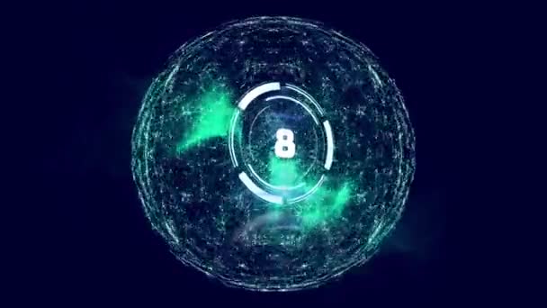 Animation Countdown Network Connections Blue Background Social Media Communication Interface — ストック動画