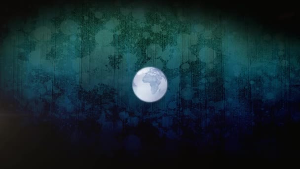 Animation Globe Light Trails Black Background Global Business Digital Interface — ストック動画