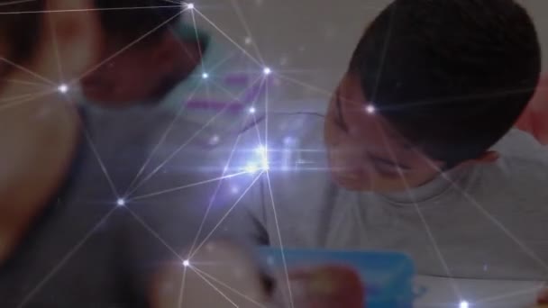 Animation Réseaux Connexions Entre Différents Écoliers Éducation Mondiale Apprentissage Connexions — Video