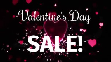 Animation of valentine's day sale text over pink hearts. valentines day sales and shopping concept digitally generated video.