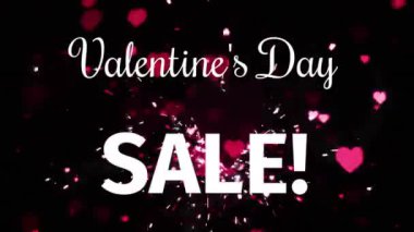 Animation of valentine's day sale text over pink hearts. valentines day sales and shopping concept digitally generated video.