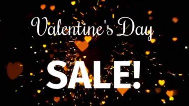 Animation of valentine's day sale text over orange hearts. valentines day sales and shopping concept digitally generated video.