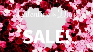 Animation of valentine's day sale text over pink hearts. valentines day sales and shopping concept digitally generated video.