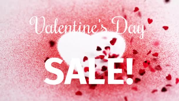 Animazione Del Testo San Valentino Cuori Rossi Valentines Day Sales — Video Stock