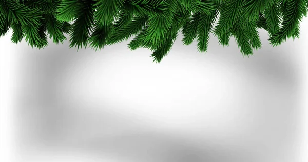 Ramos Árvore Natal Verde Com Espaço Cópia Fundo Cinza Conceito — Fotografia de Stock