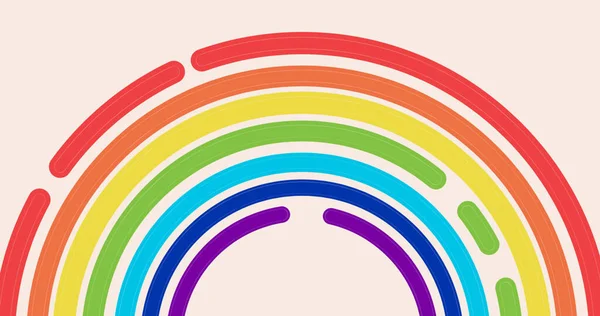 粉色背景上彩虹圆圈的数字图像 同性恋自豪感和Lgbt概念 — 图库照片