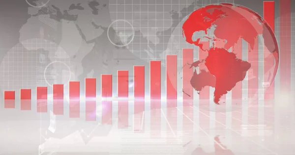 Image Financial Data Processing Businessman Grey Background Global Business Finances — Stockfoto