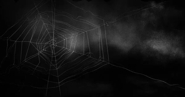 Imagen Tela Las Arañas Sobre Cielo Tormentoso Oscuro Halloween Horror — Foto de Stock