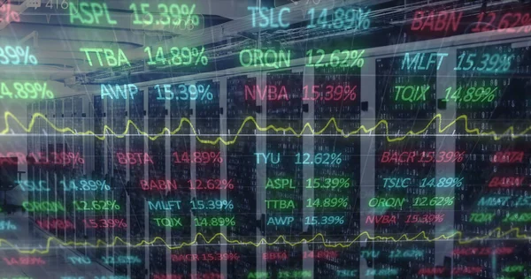 Bild Finansiell Databehandling Över Datorservrar Global Verksamhet Ekonomi Databehandling Och — Stockfoto