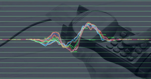 Fizetési Terminál Feletti Pénzügyi Adatfeldolgozás Képe Globális Online Vásárlás Üzlet — Stock Fotó