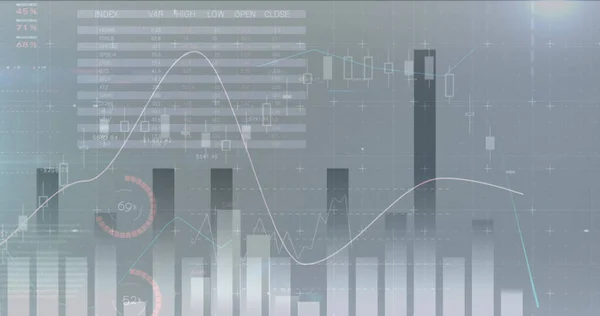 Image Financial Data Processing Grey Background Global Business Finances Digital — ストック写真