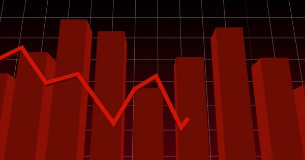 Afbeelding Van Rode Lijnen Met Statistieken Financiële Gegevensverwerking Raster Mondiale — Stockfoto