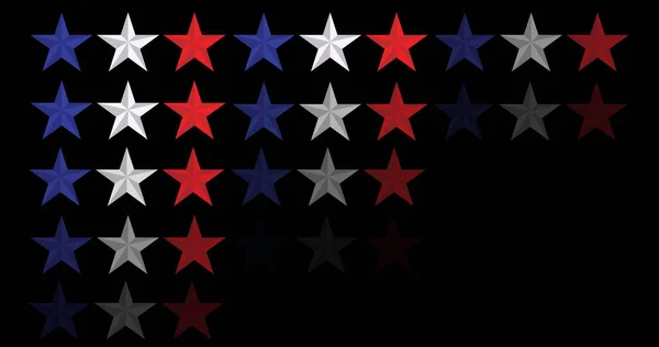 Afbeelding Van Witte Blauwe Rode Sterren Van Amerikaanse Vlag Rijen — Stockfoto