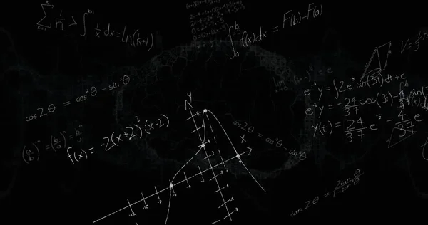 Imagen Ecuaciones Matemáticas Sobre Modelo Digital Del Cerebro Humano Sobre —  Fotos de Stock